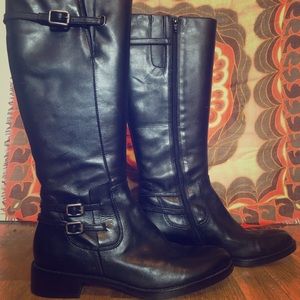 Ecco Knee High Leather Boots, Black Size 40